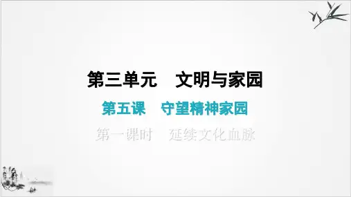 上第五课第一课时延续文化血脉-部编版道德与法治九年级全一册课件(共24张PPT)