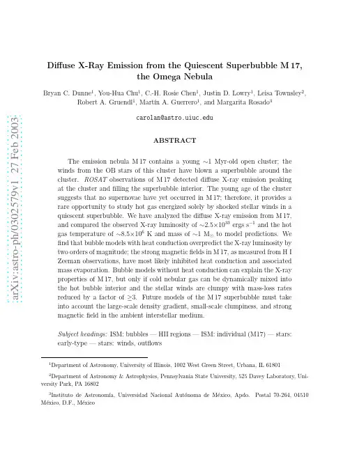 Diffuse X-Ray Emission from the Quiescent Superbubble M17, the Omega Nebula