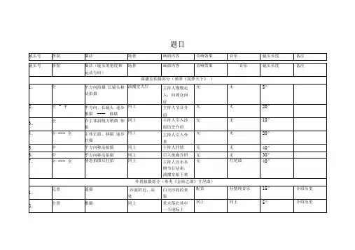 分镜头脚本