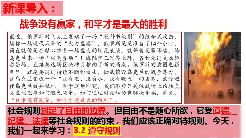 3.2 遵守规则 课件(共26张PPT)-道德与法治八年级上册