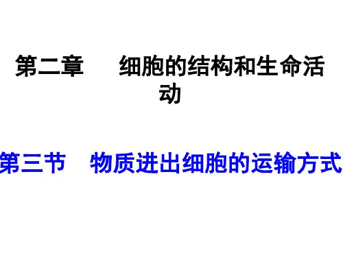 物质进出细胞的运输方式 课件-高一生物必修1同步教学课件(苏教版)