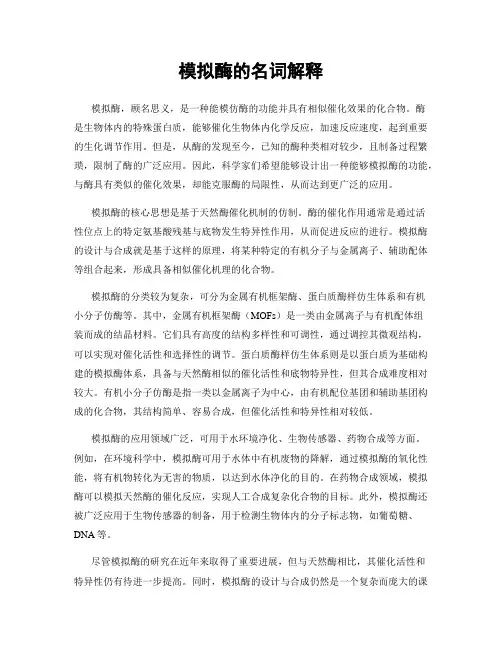 模拟酶的名词解释