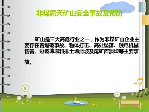 非煤矿山安全生产事故及预防、事故案例及分析
