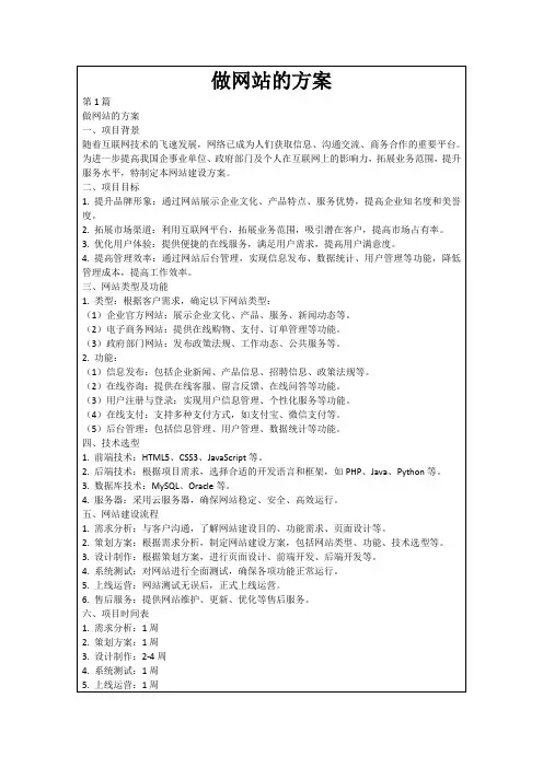 做网站的方案