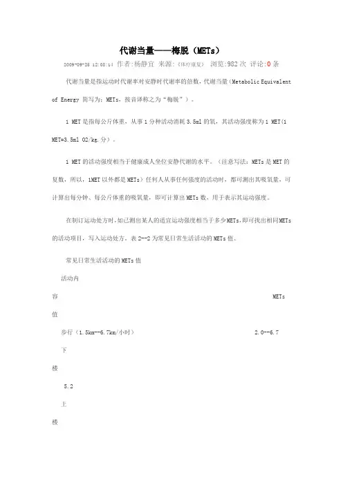 代谢当量