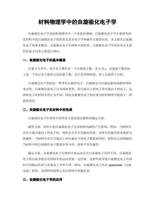 材料物理学中的自旋极化电子学