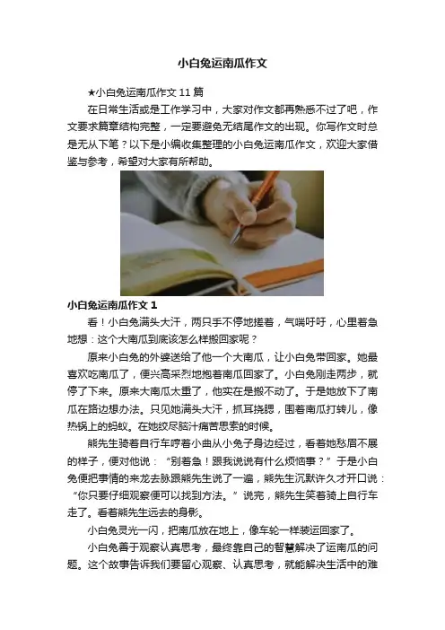 小白兔运南瓜作文