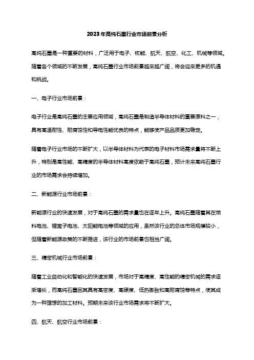2023年高纯石墨行业市场前景分析