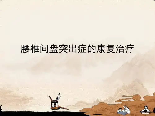 腰椎间盘突出症的康复治疗 ppt课件