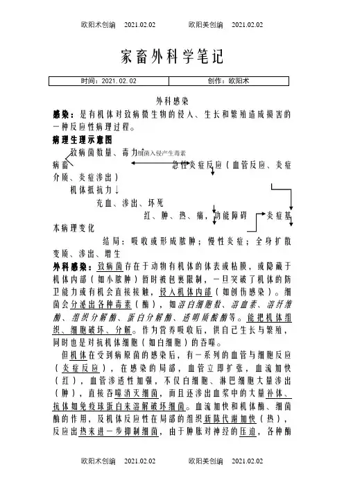 家畜外科学笔记之欧阳术创编