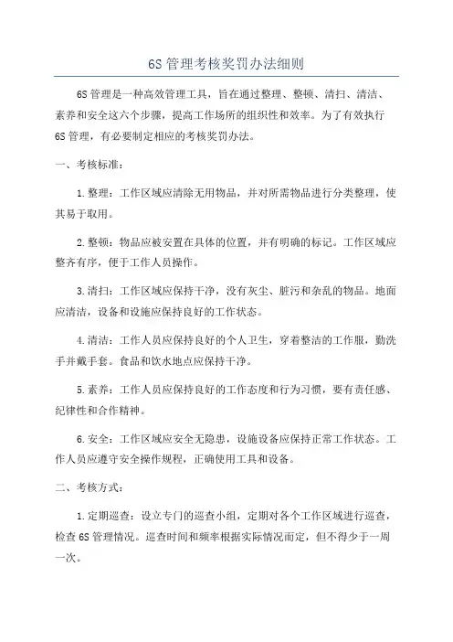 6S管理考核奖罚办法细则