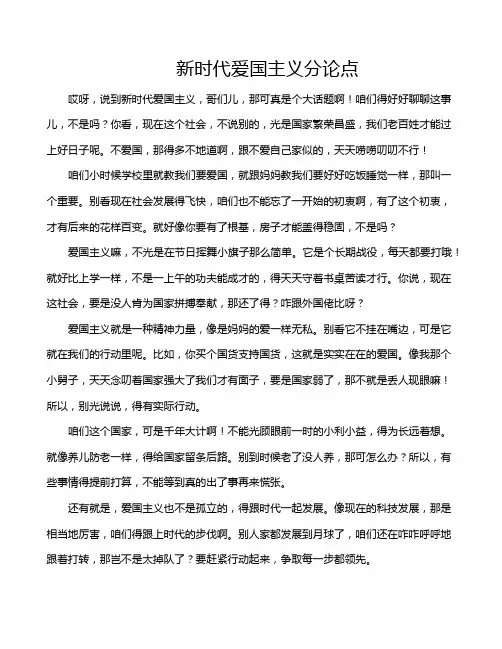 新时代爱国主义分论点