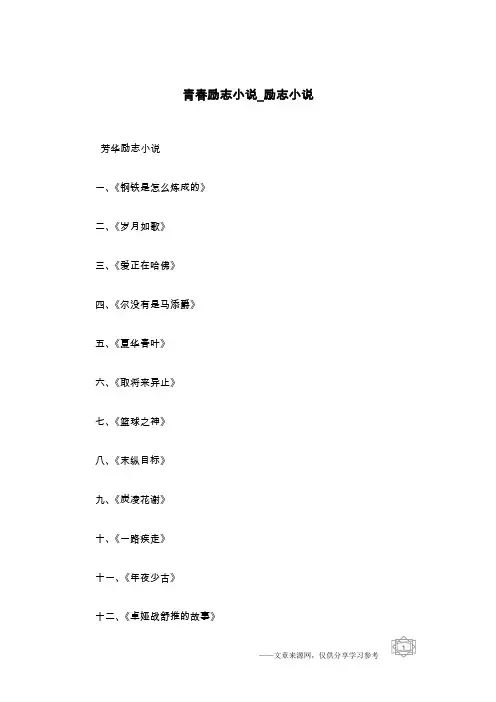青春励志小说_励志小说