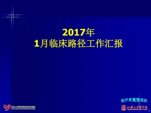 2017年1月临床路径工作汇报