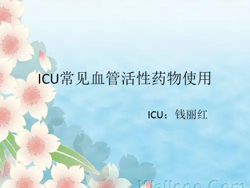 ICU常见血管活性药物使用