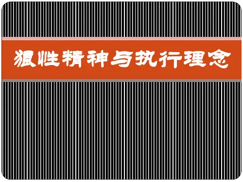 狼性精神与执行理念