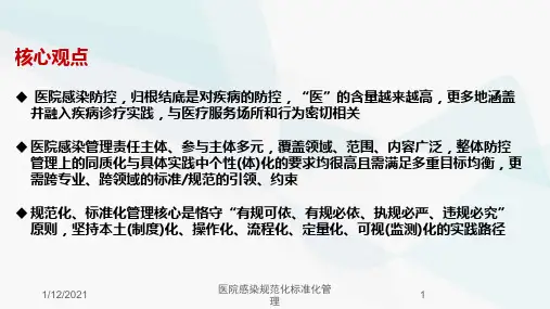 医院感染规范化标准化管理培训课件