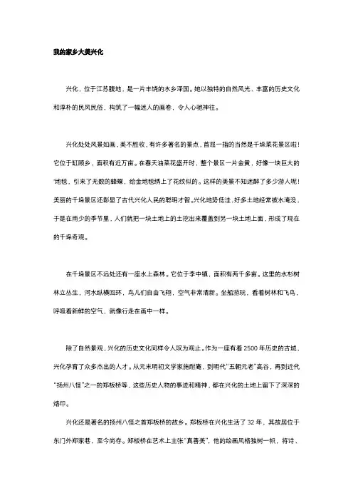 我的家乡大美兴化作文
