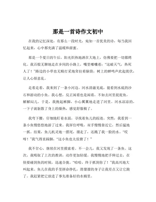 那是一首诗作文初中