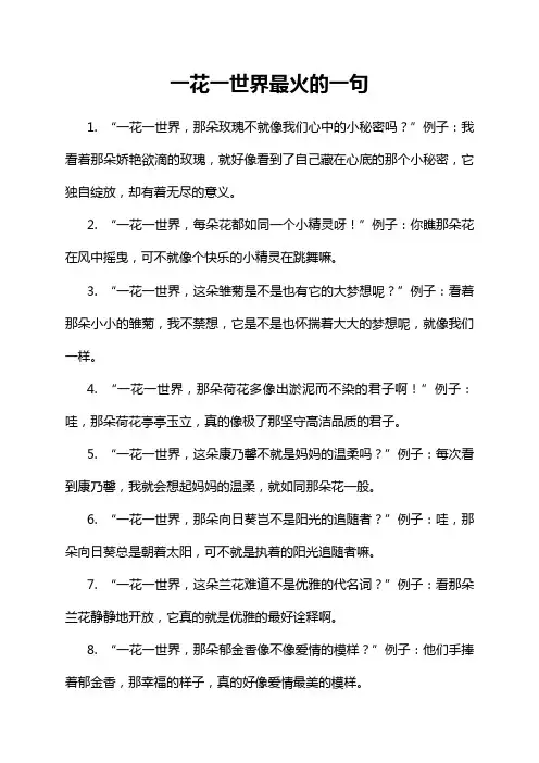 一花一世界最火的一句