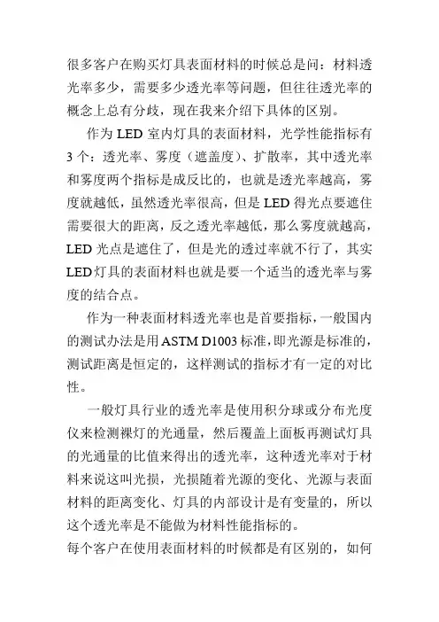 灯具透光率