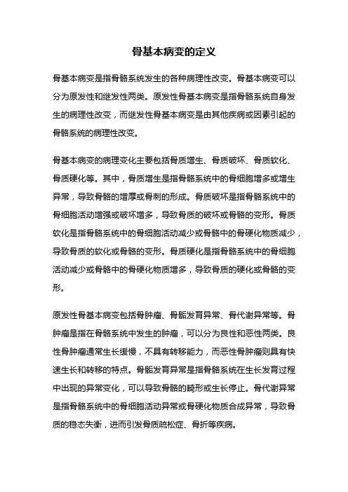 骨基本病变的定义