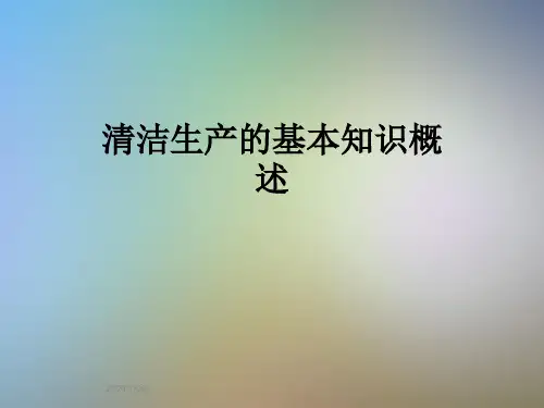 清洁生产的基本知识概述