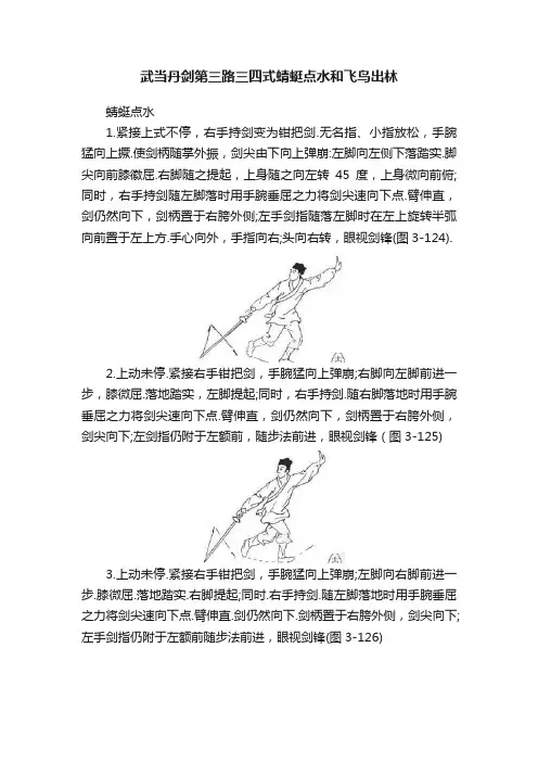 武当丹剑第三路三四式蜻蜓点水和飞鸟出林