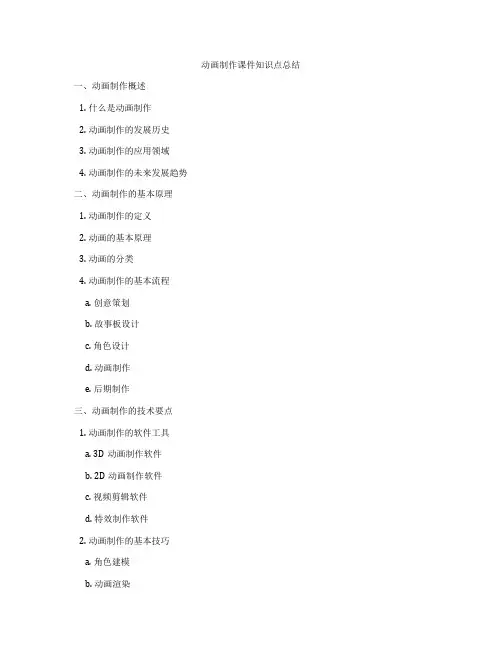 动画制作课件知识点总结