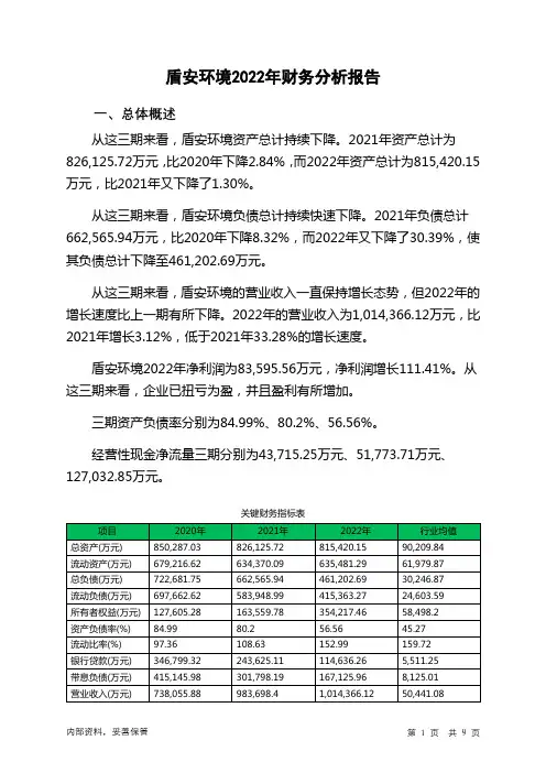 002011盾安环境2022年财务分析报告-银行版