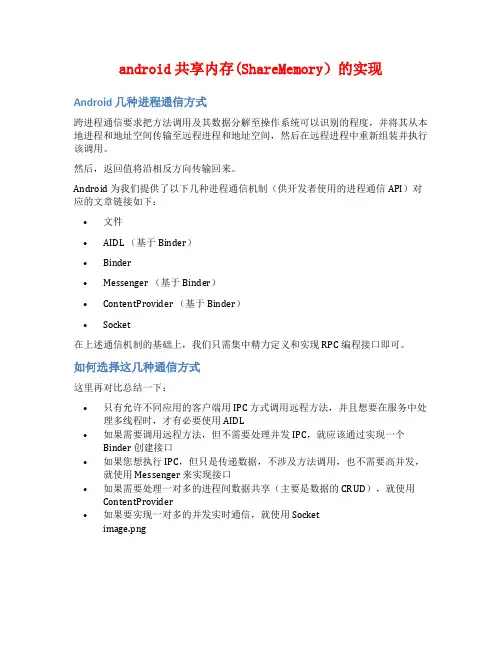 android共享内存(ShareMemory)的实现