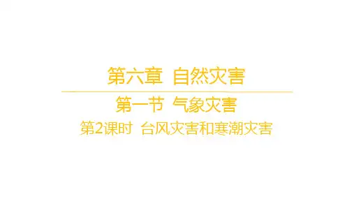人教版高中地理必修第一册 第六章 自然灾害 第一节 气象灾害-第2课时 台风灾害和寒潮灾害