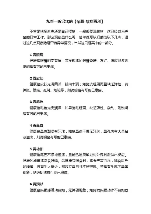 九看一听识猪病【硕腾-猪病百科】