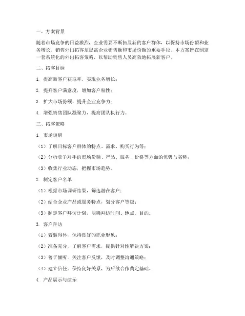 销售外出拓客方案