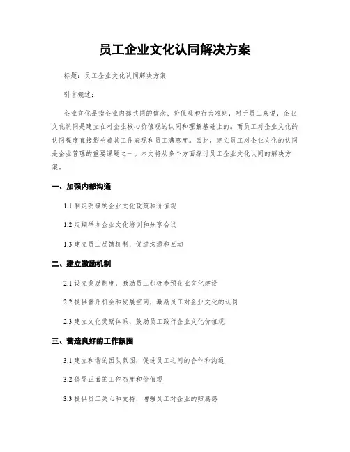 员工企业文化认同解决方案