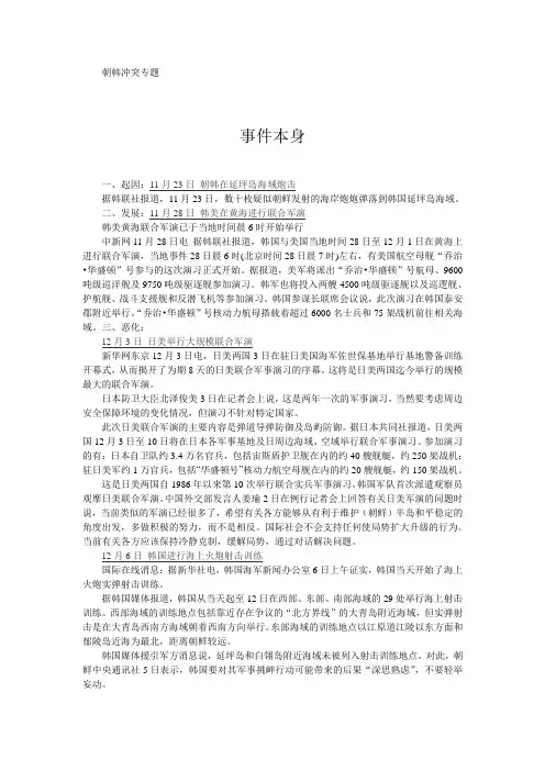 美韩军演 朝鲜半岛冲突专题