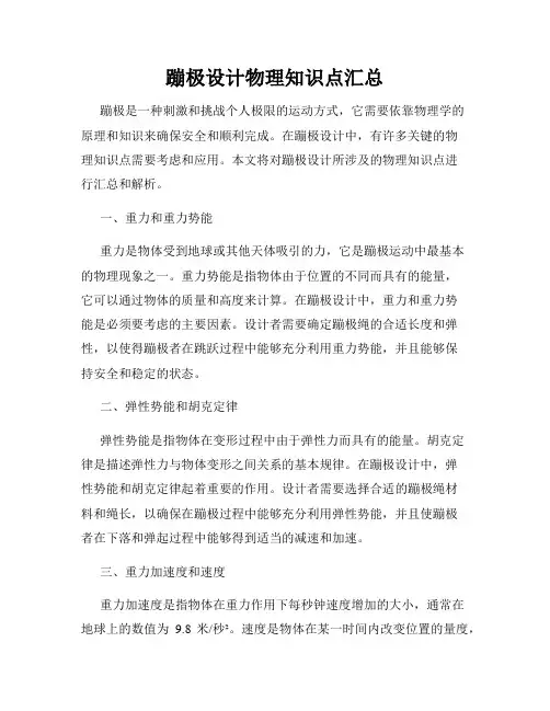 蹦极设计物理知识点汇总