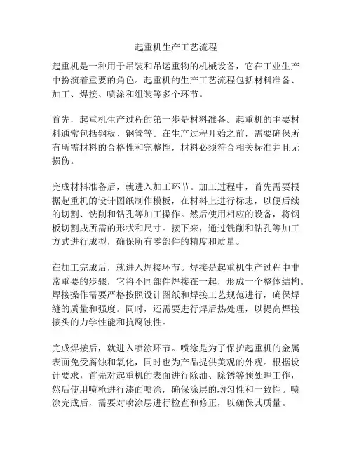 起重机生产工艺流程