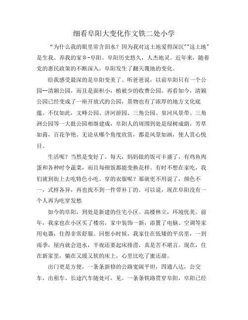 细看阜阳大变化作文铁二处小学