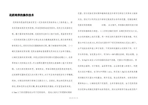 花药培养的操作技术  