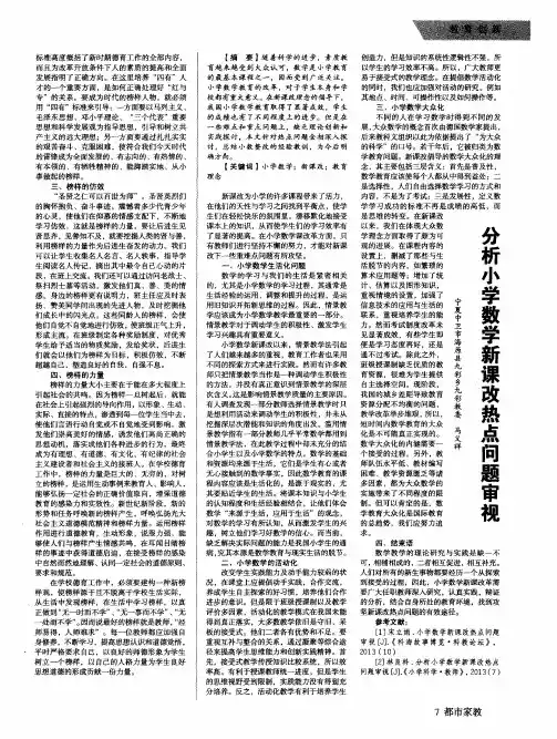分析小学数学新课改热点问题审视