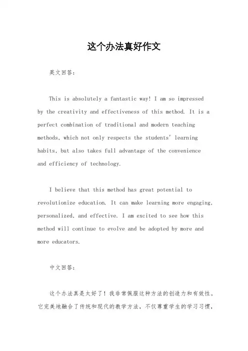 这个办法真好作文