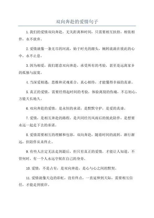 双向奔赴的爱情句子