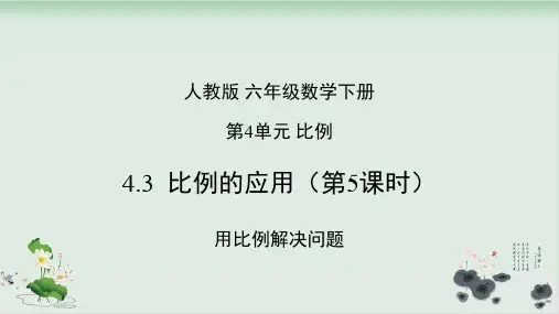 人教版数学比例的应用ppt完美版1