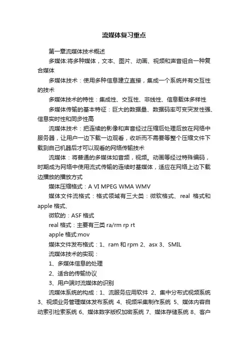流媒体复习重点