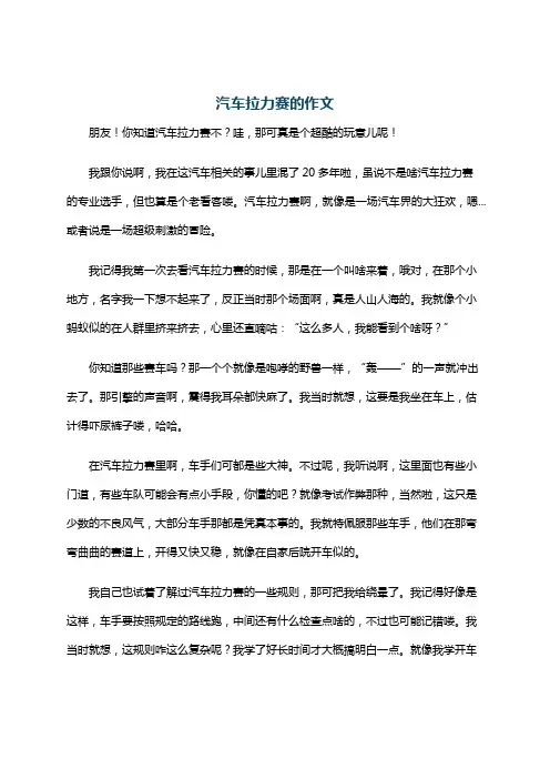 汽车拉力赛的作文