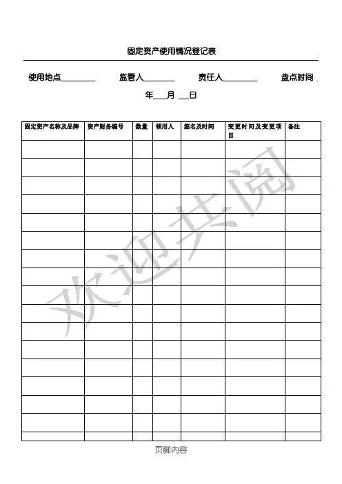 固定资产盘点登记表格模板