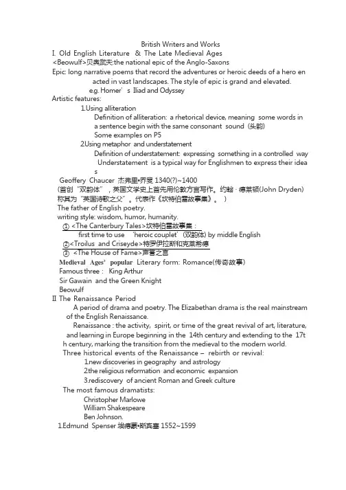 英国文学复习资料