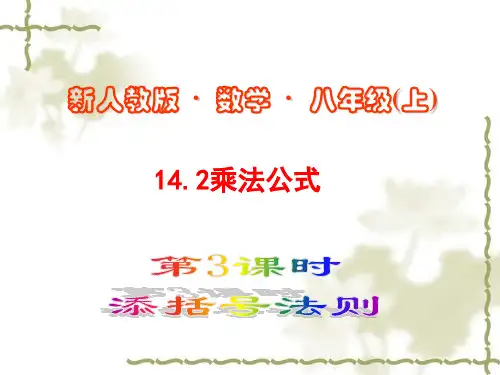 人教版八年级上册数学：添括号法则(公开课课件)