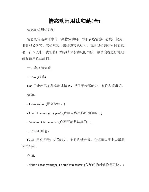 情态动词用法归纳(全)